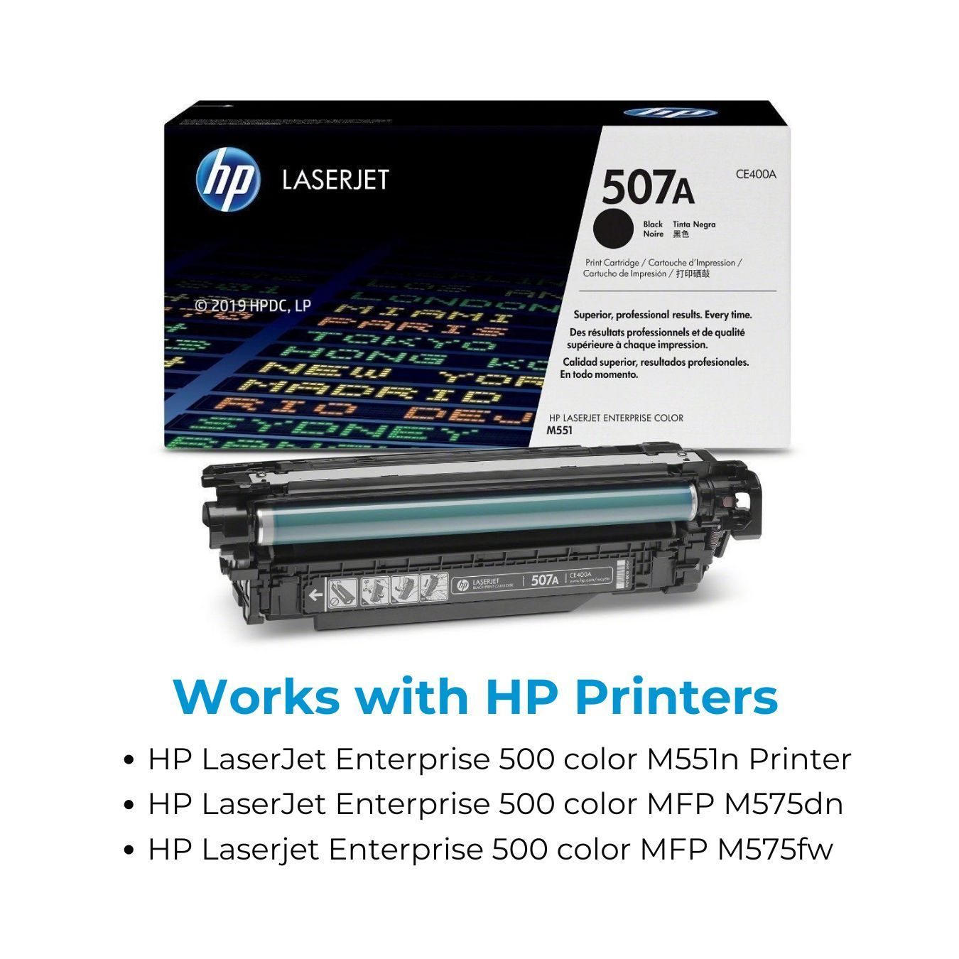 HP 507A Black Original LaserJet Toner Cartridge (CE400A)