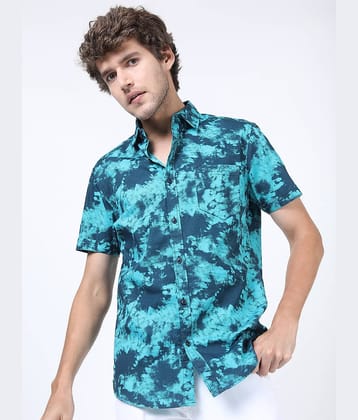 Ketch 100% Cotton Regular Fit Dyed Half Sleeves Men's Casual Shirt - Mint Green ( Pack of 1 )