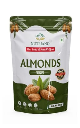 Nutriano California Almonds Extra Bold Badam Crunchy Naturally Fresh Rich in Protein Fiber Healthy Dry Fruits for Snacking Cooking Baking Energy Boost- 500g (2 x 250g) Nutriano California Almonds Extra Bold Badam Crunchy Naturally Fresh Rich in Protein Fiber Healthy Dry Fruits for Snacking Cooking Baking Energy Boost- 500g (2 x 250g)