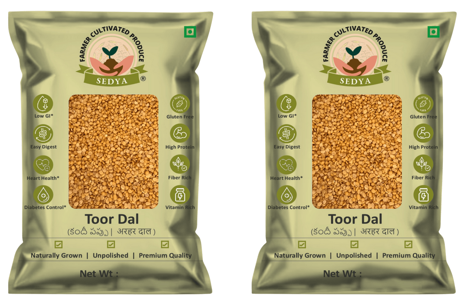 Sedya Unpolished Premium Toor Dal | Protein-Rich & Fresh | 1kg