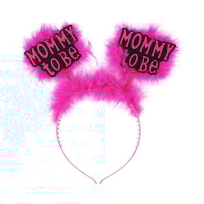 Wanna Party Mommy To Be Headband W/Marabou for Baby Shower Celebrating New Mom's Achievements