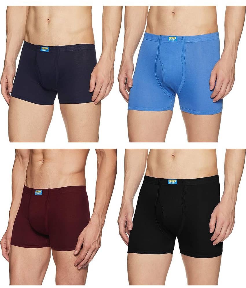 Amul comfy Multicolor Cotton Men's Trunks ( Pack of 4 )