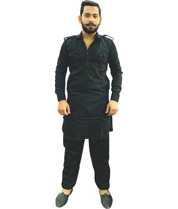Preen Black Cotton Blend Kurta Pyjama Set Pack of 1