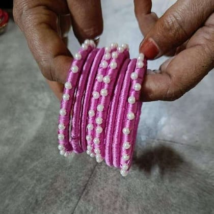 Premium Pink Formal Thread Bangles