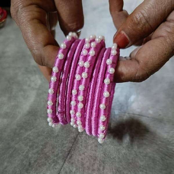 Premium Pink Formal Thread Bangles