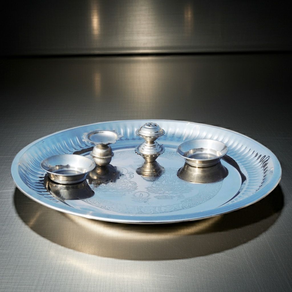 Steel Puja Thali (SMAS038 G)