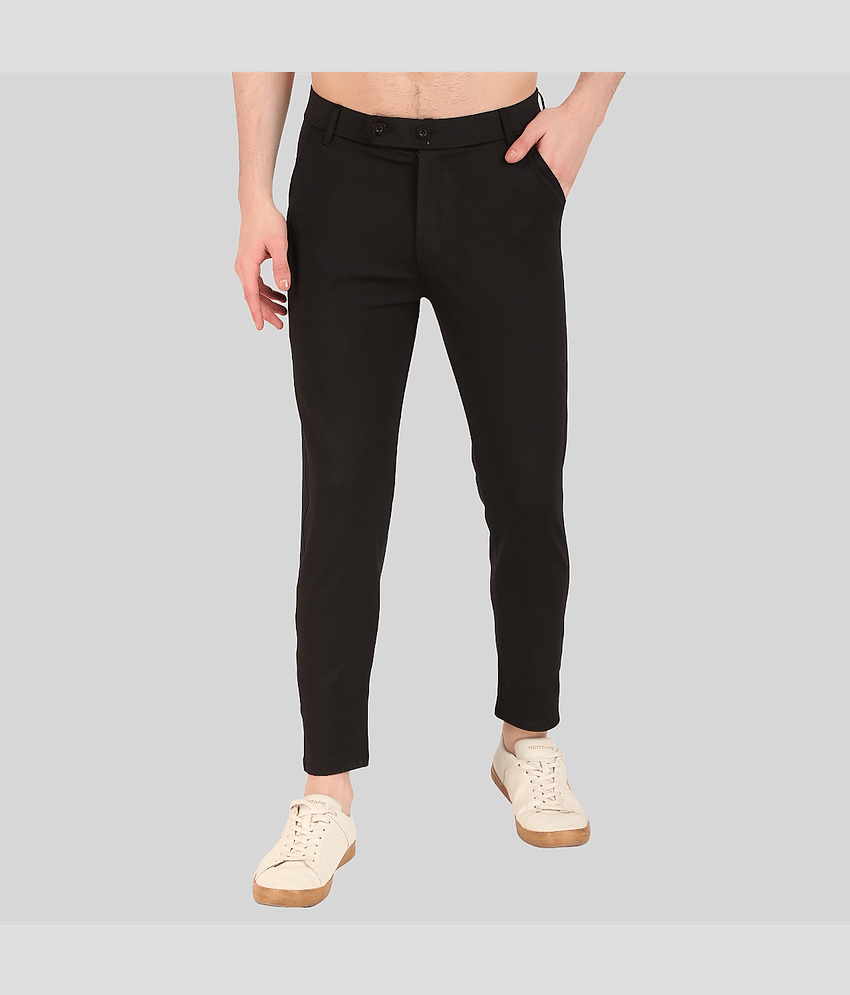 IDASS Slim Flat Men's Formal Trouser - Black ( Pack of 1 )
