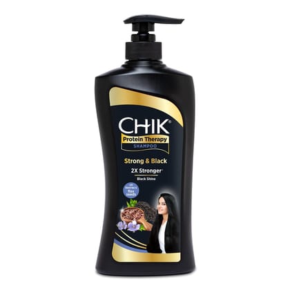 Chik Protein Therapy Shampoo, For 2X Stronger & Black Hair, With the Goodness Of Flax Seeds & Black Tea - 1 Litre