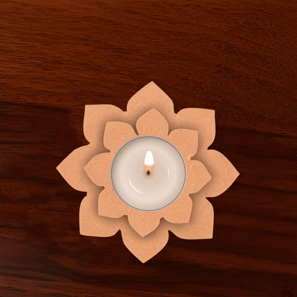 Dbeautify's MDF DIY Lotus Shaped Tea Light Holder