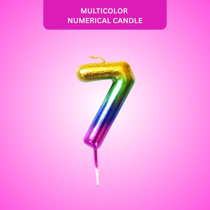 Number 7 Multicolor Candle - 1PC