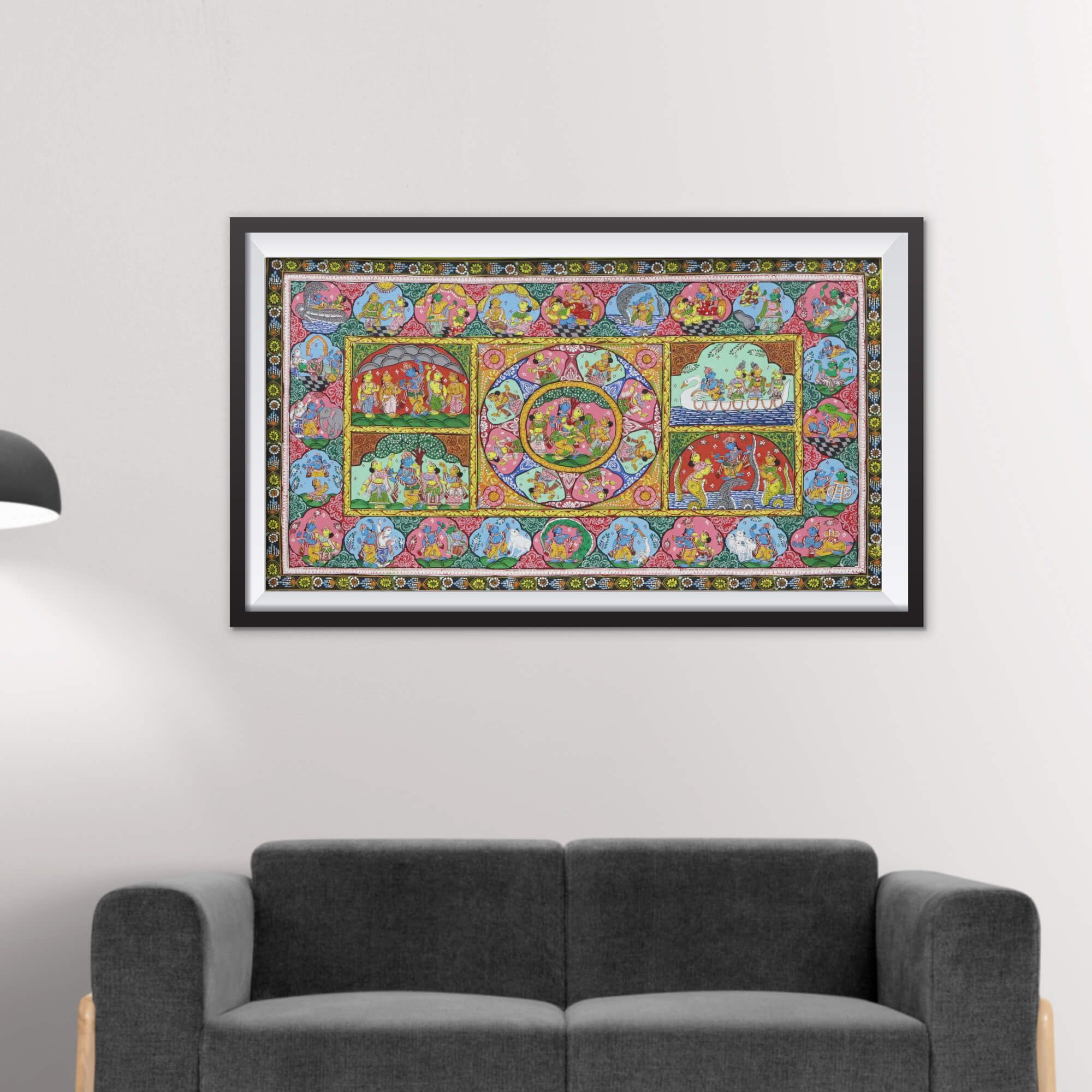 Patta Painting of Krishna Leela