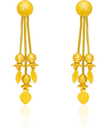 LUV FASHION Golden Stud Earrings ( Pack of 1 )