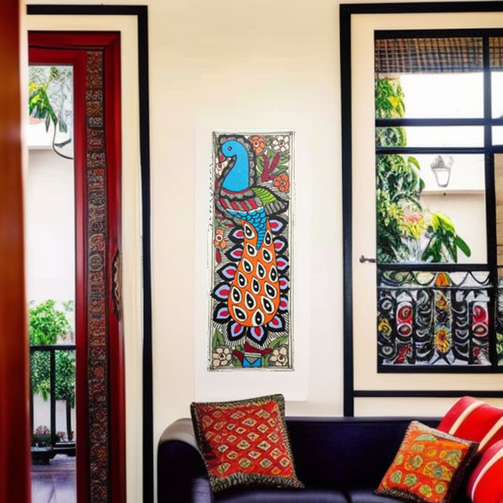 Handmade Madhubani Paintings - Vibrant Peacock Art for Cultural Home Decor