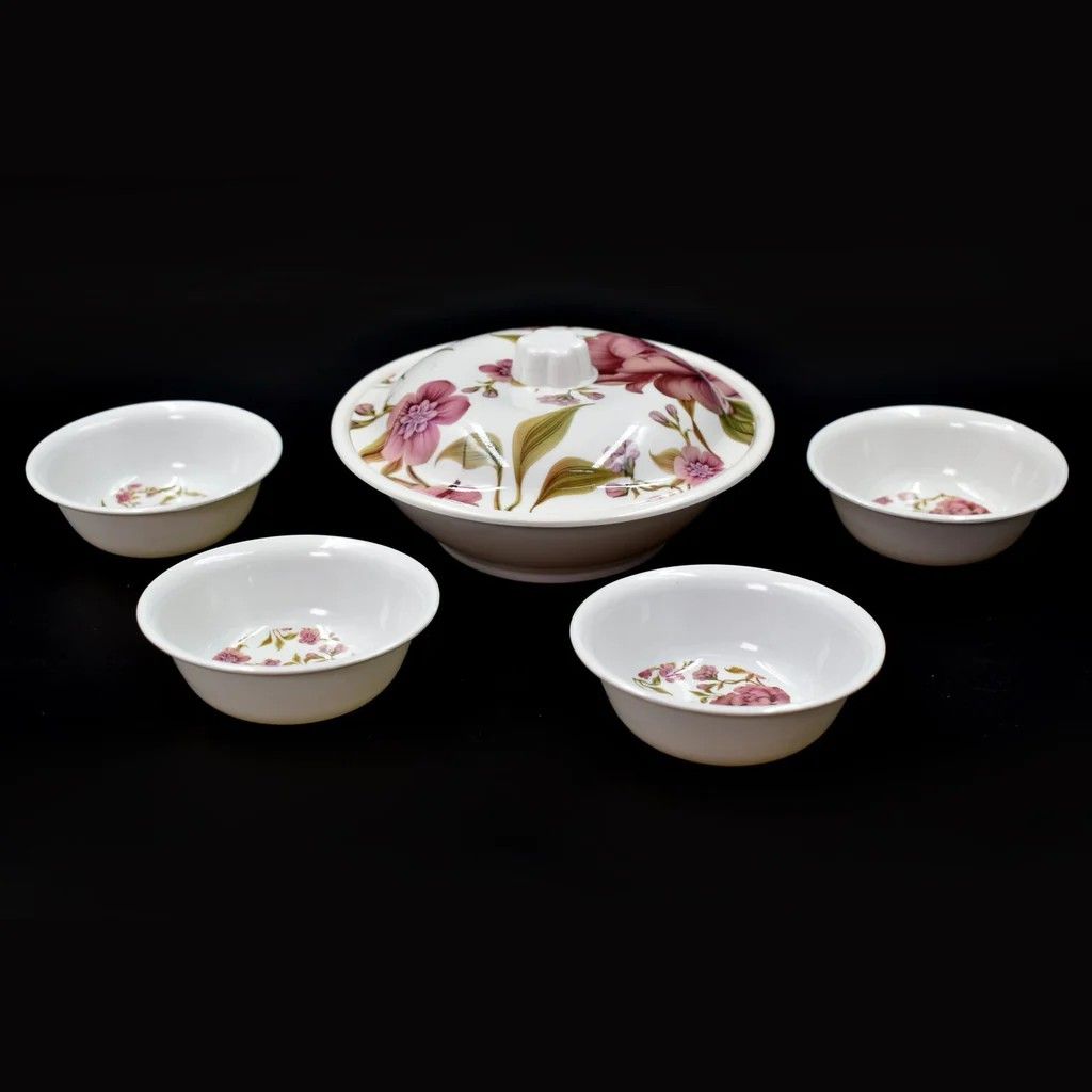 Pudding 5 Pc Set Used as a Cutlery Set for Serving Food Purposes and Sweet Dishes and All in All Kinds of Household and Official Places Etc 5 Pcs(Multicolor)