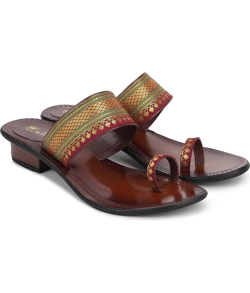 Picktoes Maroon Women's Sandal Heels