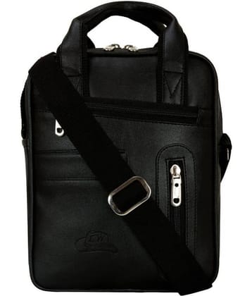 Leather World - Black Solid Messenger Bags