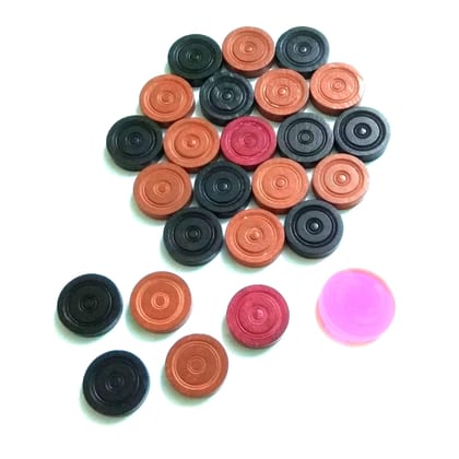 Nawani High Quality Wood Carrom Coin 22 Coins and 2 Rani Coin with 1 Striker Board Game.