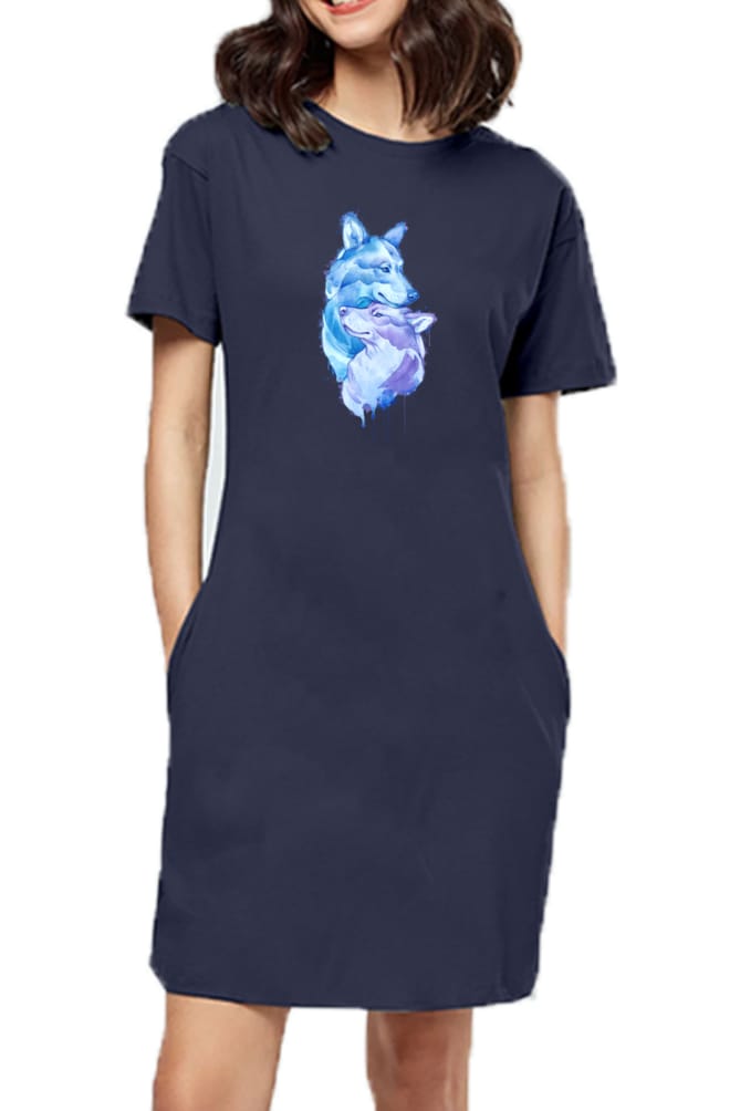 T-shirt Dress With Pockets - Snugglebugs (6 Colours) (Slim Fit)