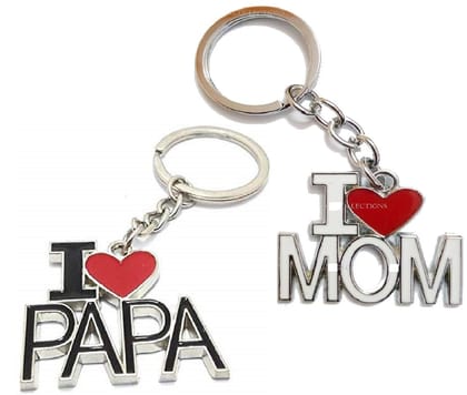 KD COLLECTIONS Combo of I Love Mom Keychain & I Love Papa Keychain – White Black – Pack of 2 Keychains KD COLLECTIONS Combo of I Love Mom Keychain & I Love Papa Keychain – White Black – Pack of 2 Keychains