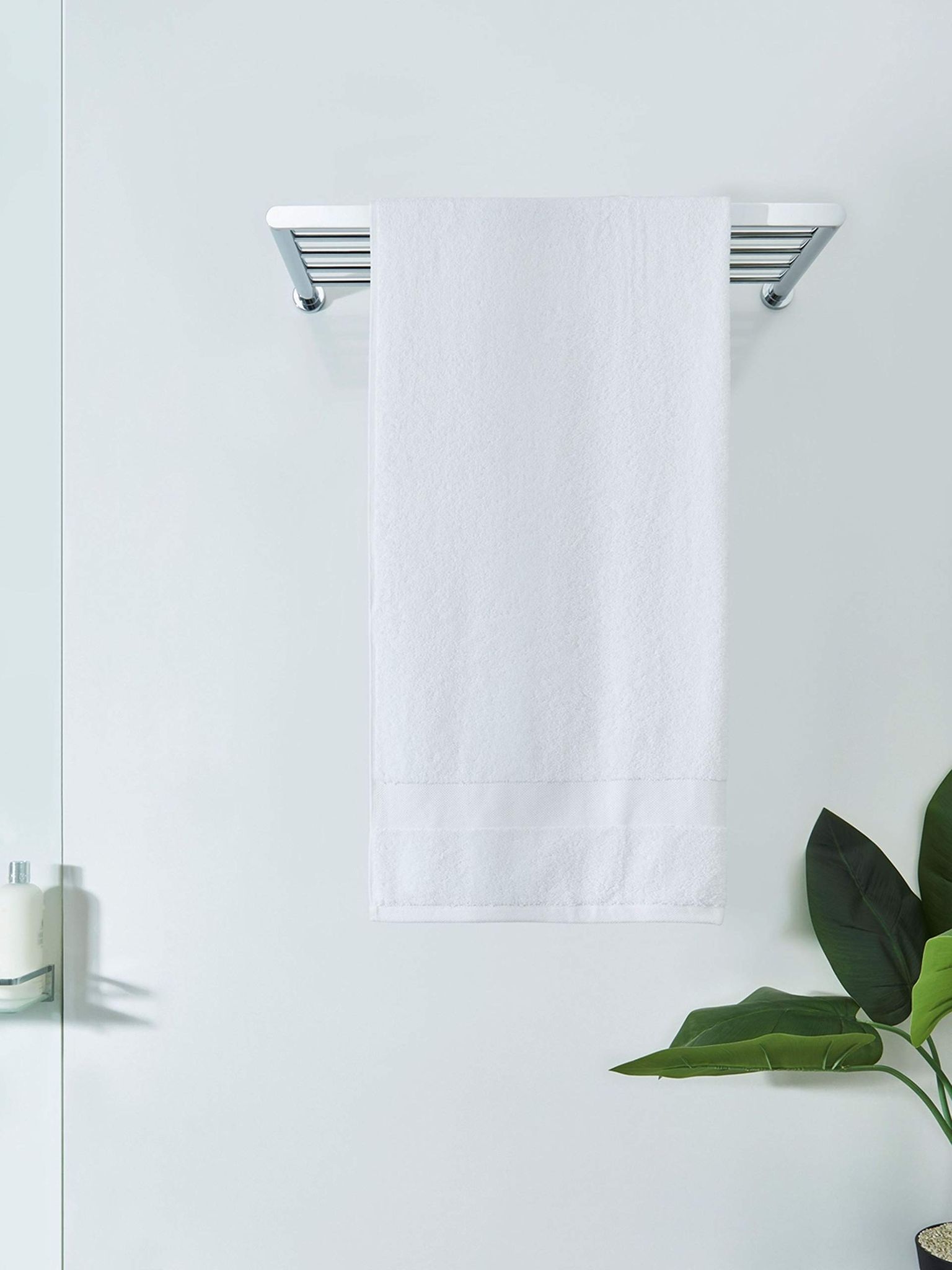DDECOR - Vital Collection 100% Cotton Bomboo Plains And Textures Pattern  Bath Towel |75 CM X 150 CM| - White