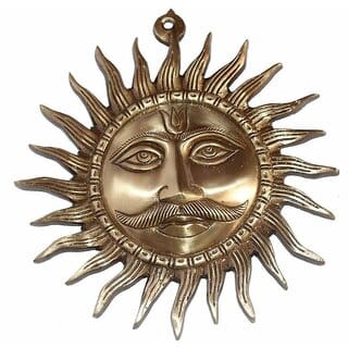 Sambhaav Brass Surya Dev Wall Chakra Symbol of Prosperity and Vitality (10 Inch)