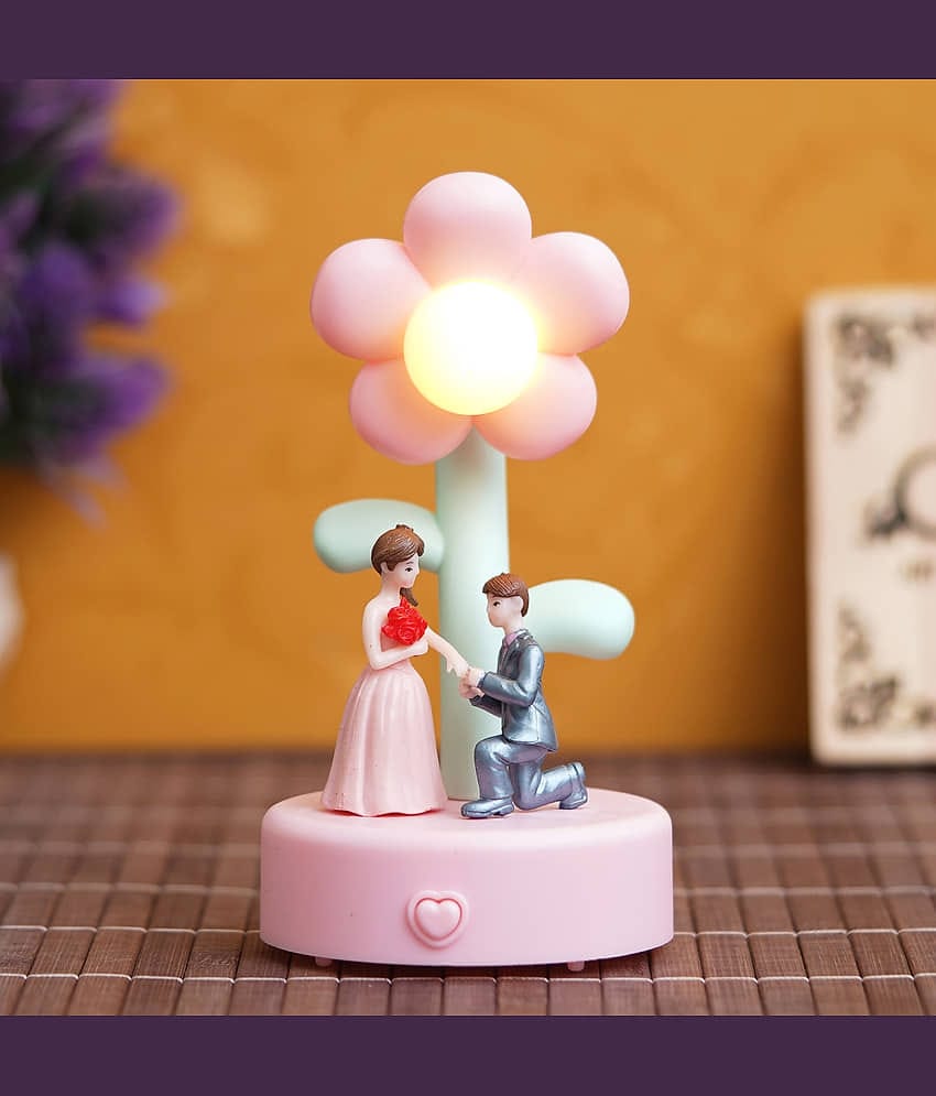 eCraftIndia Pink & Blue Lovely Couple Statue Figurine Showpiece