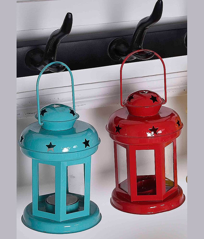Arsalan Table Top and Hanging Iron Tea Light Holder - Pack of 2