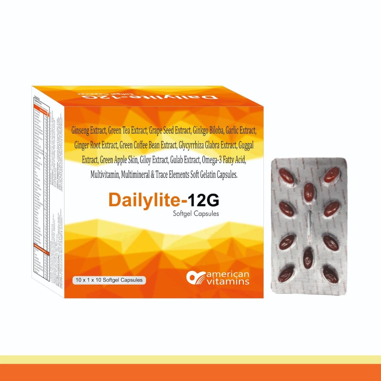 American Vitamins Dailylite-12G Multivitamin Softgel Capsules, Lactic Acid Bacillus, Vitamin K 10 CAPSULE