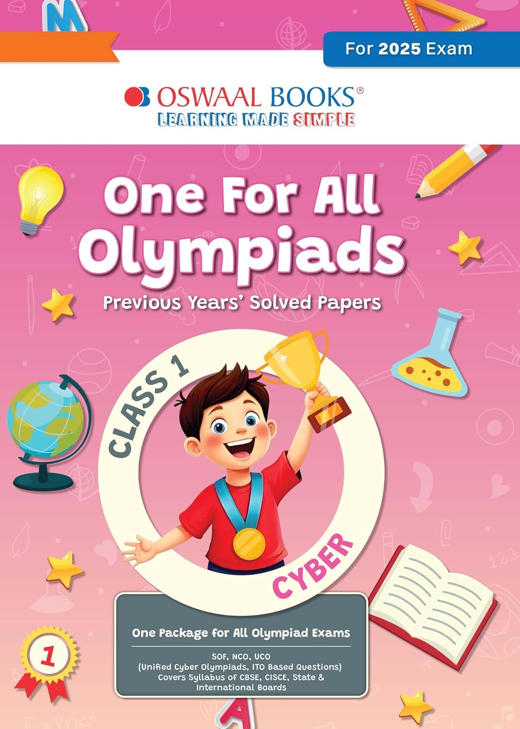 Oswaal One For All Olympaids previous year paper solved paper Cyber Class 1 with Full olympiads Exams-25 [Paperback] Oswaal