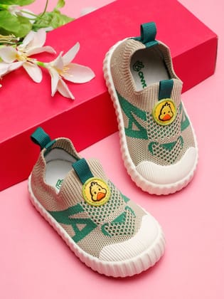 Ducky Toddlers' First Step Shoes - Beige & Green (Unisex) Ducky Toddlers' First Step Shoes - Beige & Green (Unisex)