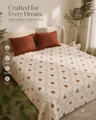 Autumn Floral 100% Cotton Double Bedsheet Autumn Floral 100% Cotton Double Bedsheet