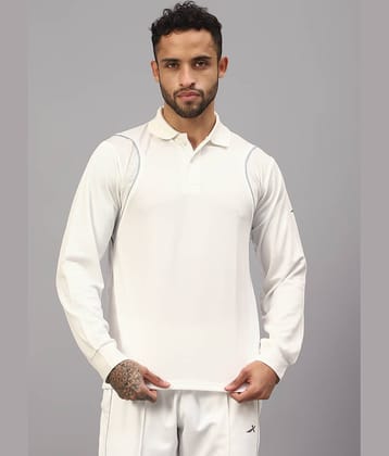 Vector X Striker Regular Fit Full Sleeve Polyester Cricket Jersey - White Cricket Uniform Dress T-Shirt For Men, Adults and Boys  (M) White