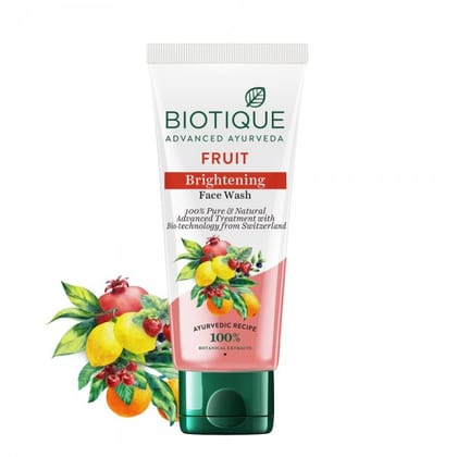 Biotique Fruit Brightening Face Wash| Ayurvedic and Organically Pure| Advanced Swiss Technology |100% Botanical Extracts| Suitable for All Skin Types | 100mL Biotique Fruit Brightening Face Wash| Ayurvedic and Organically Pure| Advanced Swiss Technology |100% Botanical Extracts| Suitable for All Skin Types | 100mL