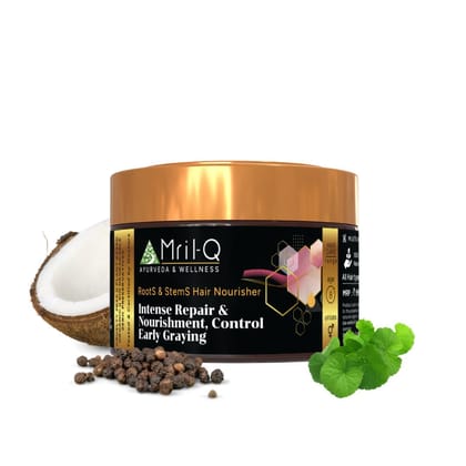MrilQ Roots & Stems | Hair Mask | Intense Repair | Hair Regrowth | Control Early Greying (pack of 2) MrilQ Roots & Stems | Hair Mask | Intense Repair | Hair Regrowth | Control Early Greying (pack of 2)