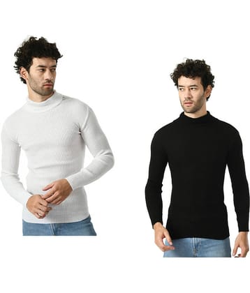 IndiWeaves Woollen High Neck Men's Full Sleeves Pullover Sweater - Multicolor ( Pack of 2 )
