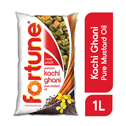 Fortune Fortune Premium Kachi Ghani Pure Mustard Oil, 1 L Pouch Fortune Fortune Premium Kachi Ghani Pure Mustard Oil, 1 L Pouch