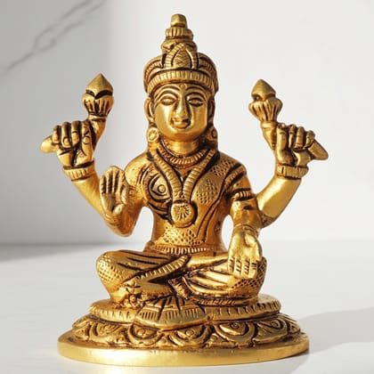 Brass Showpiece Laxmi Ji God Idol Statue (BSMAS1616 L)
