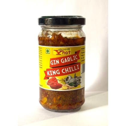 Y Not King Chilli and Garlic Pickle - 180 gm - One glass jar