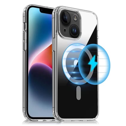 LIRAMARK Magnetic Protective Clear Back Cover Case Compatible with Magsafe for iPhone 15 (6.1 inch) (Transparent) LIRAMARK Magnetic Protective Clear Back Cover Case Compatible with Magsafe for iPhone 15 (6.1 inch) (Transparent)