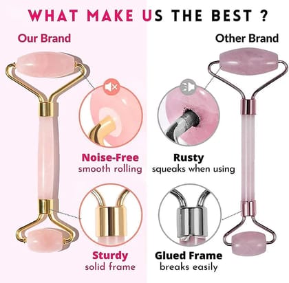 Glow & Refresh Rose Quartz Roller Set Gua Sha Handmade Box Gift
