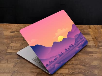 Adefex Laptop Skin Sticker for all laptop & notebook - Abstract Mountain Sunrise