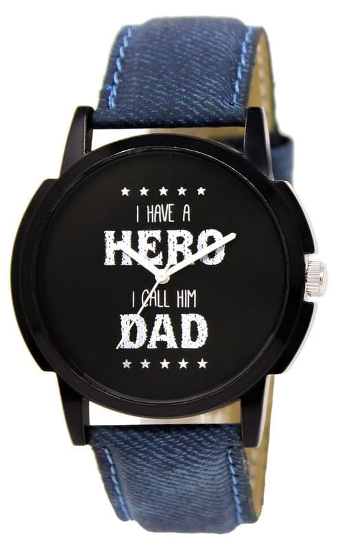 LOREM Black Hero Dad Analog Watch for Men LR07-UF
