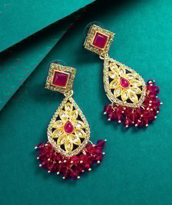 Morison Golden Gemstone Earrings Vibrant Elegance