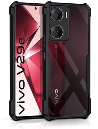 PLUGTECH Slim Shockproof Case | Matte Black Soft | Drop Protection | Precise Cutouts | Premium Mobile Cover for Vivo V29E