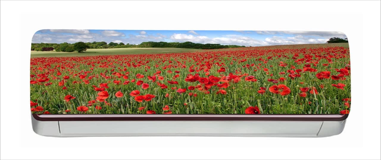 DreamKraft Beautiful Flower AC Sticker (Multicolor PVC Vinyl, 30cm X 91cm)