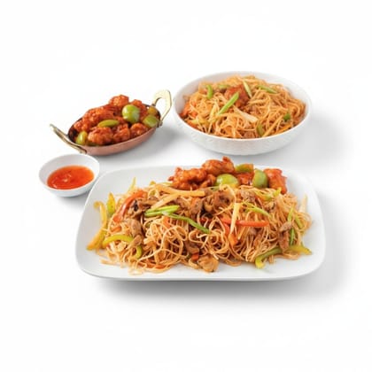 Noodles and Manchurian Combo - 100 gm - One combo meal pack