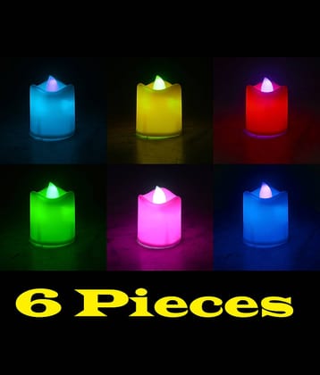 JMALL - LED Candle Battery Opearted Multi ( Pack of 6 )