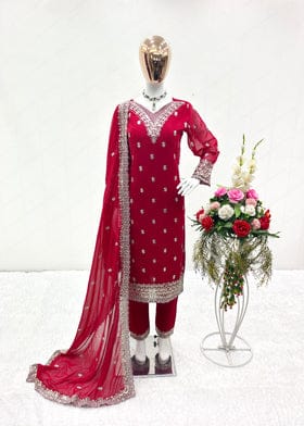 Designer Party Wear Top-Plazzo With Dupatta Set