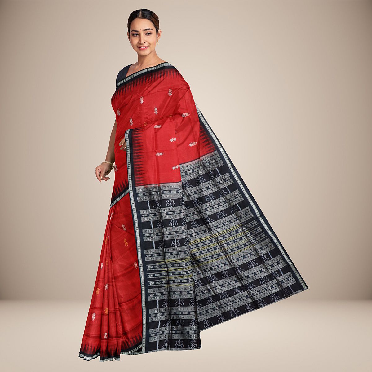 Tribal Motif Bomkai Silk Saree