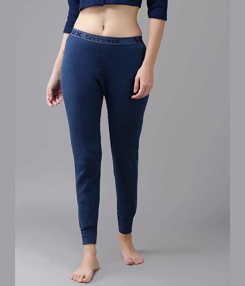 Lux Cottswool Cotton Blend Thermal Bottoms - Blue Pack of 1